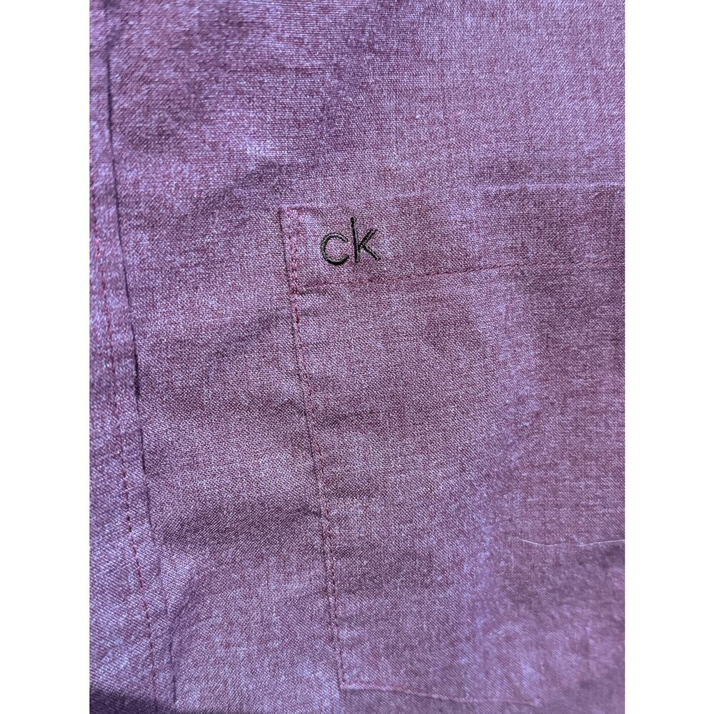 Calvin Klein Men's Burgundy Button Up | Men's L